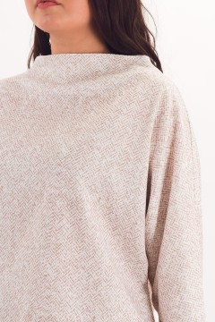 Джемпер трикотажный бежевый с принтом Braslava(фото3)