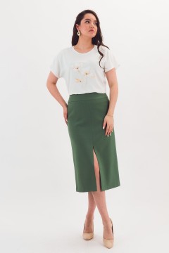 Блузка молочного цвета с коротким рукавом Braslava(фото2)