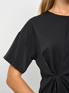 Платье короткое чёрное с кружевом Jetty(фото4)