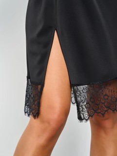 Платье короткое чёрное с кружевом Jetty(фото8)