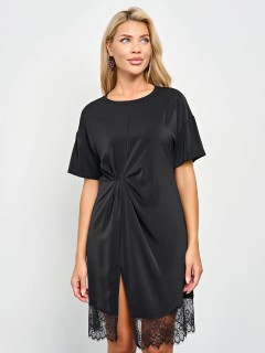 Платье короткое чёрное с кружевом Jetty(фото3)