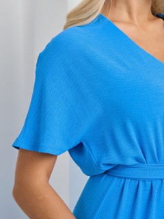 Платье длины макси голубое с поясом Jetty(фото5)