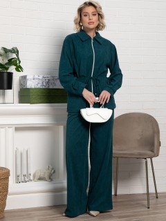 Костюм брючный из вельвета в изумрудном цвете LT collection(фото2)