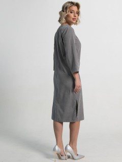 Платье миди в сером цвете с поясом LT collection(фото3)