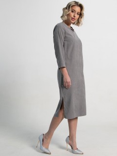 Платье миди в сером цвете с поясом LT collection(фото6)