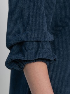 Платье вельветовое с поясом в синем цвете LT collection(фото4)