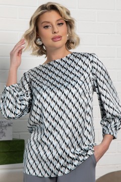 Блузка атласная с принтом LT collection