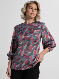 Блузка атласная с принтом LT collection(фото3)