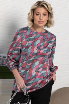 Блузка атласная с принтом LT collection