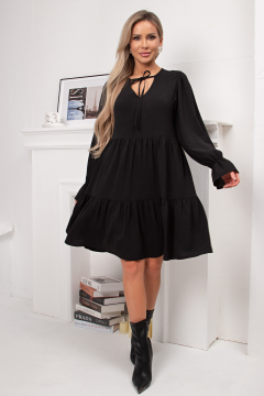 Платье чёрное А-силуэта Ванда №1 Valentina(фото2)