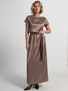 Платье шёлковое длинное коричневого цвета LT collection(фото5)