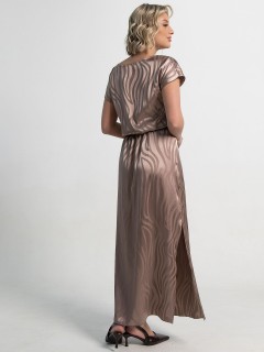 Платье шёлковое длинное коричневого цвета LT collection(фото6)