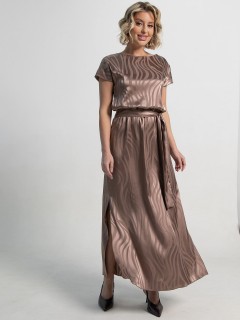 Платье шёлковое длинное коричневого цвета LT collection(фото7)