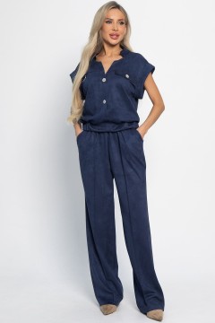 Брюки замшевые синего цвета LT collection(фото2)