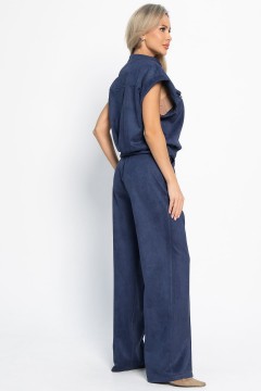 Брюки замшевые синего цвета LT collection(фото5)