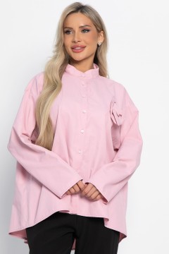 Рубашка розовая с дизайнерской розой LT collection(фото5)