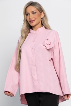 Рубашка розовая с дизайнерской розой LT collection(фото6)