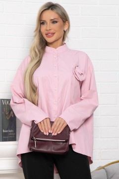 Рубашка розовая с дизайнерской розой LT collection