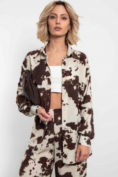 Рубашка оверсайз с трендовым принтом Kosmos