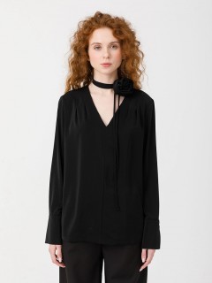 Блузка чёрная с чокером Priz(фото3)