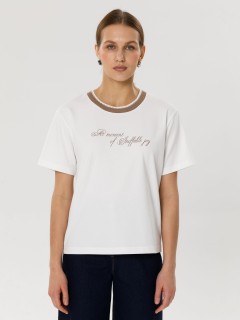 Футболка молочного цвета с принтом Priz(фото2)