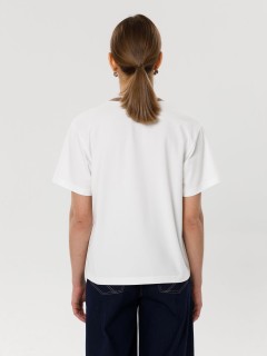 Футболка молочного цвета с принтом Priz(фото6)