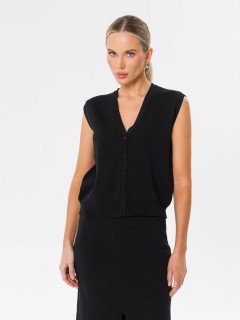 Жилет вязаный чёрный Priz(фото3)