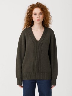Джемпер вязаный тёмно-оливковый Priz(фото4)