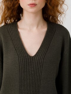 Джемпер вязаный тёмно-оливковый Priz(фото3)