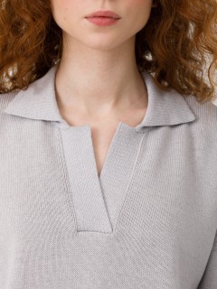 Джемпер-поло вязаный светло-серый Priz(фото4)