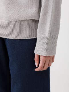 Джемпер-поло вязаный светло-серый Priz(фото6)