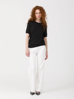 Джемпер вязаный чёрный с короткими рукавами Priz(фото2)