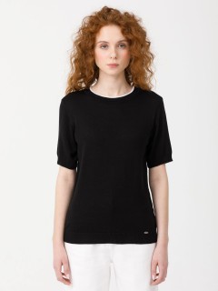 Джемпер вязаный чёрный с короткими рукавами Priz(фото3)