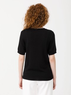 Джемпер вязаный чёрный с короткими рукавами Priz(фото5)