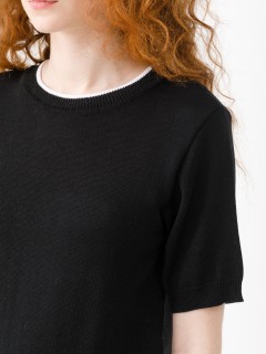 Джемпер вязаный чёрный с короткими рукавами Priz(фото4)