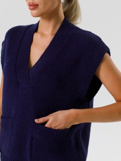 Жилет вязаный тёмно-синий Priz(фото4)