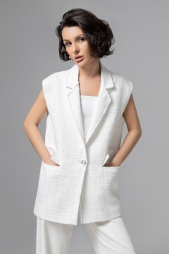 Жилет белый из твида Charutti