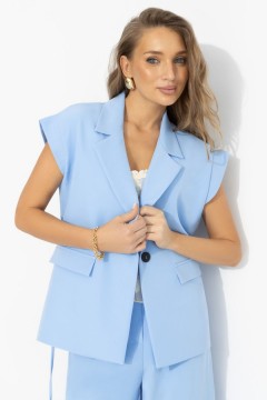 Жилет оверсайз голубого цвета Charutti(фото4)