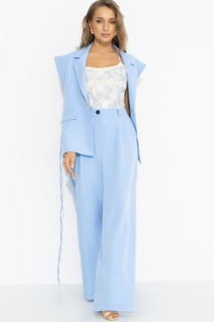 Брюки-палаццо с карманами в голубом цвете Charutti(фото4)