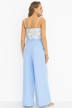 Брюки-палаццо с карманами в голубом цвете Charutti(фото6)