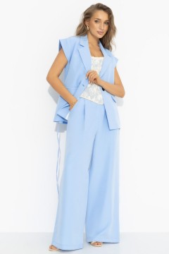 Брюки-палаццо с карманами в голубом цвете Charutti(фото7)
