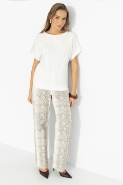 Футболка комбинированная молочного цвета Charutti(фото2)