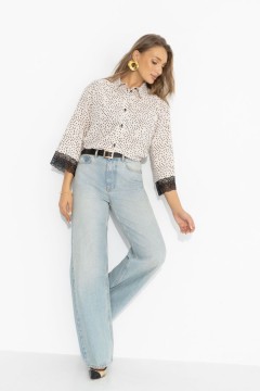 Блуза комбинированная с кружевом Charutti(фото2)