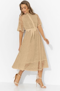 Платье бежевое из кружева на подкладе Charutti(фото2)