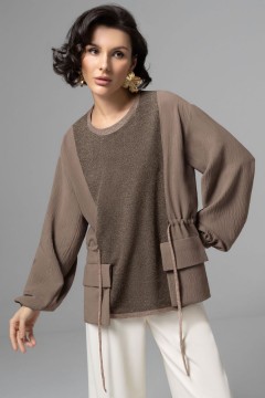 Свитшот комбинированный коричневый Charutti