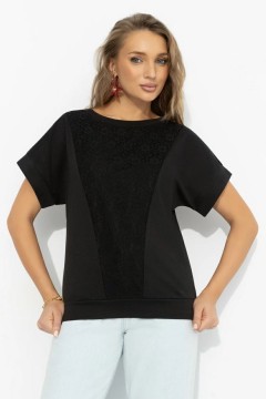 Футболка комбинированная чёрного цвета Charutti(фото2)