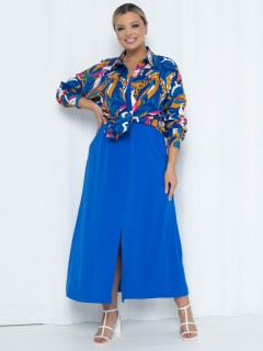 Рубашка синяя с принтом Agata(фото2)