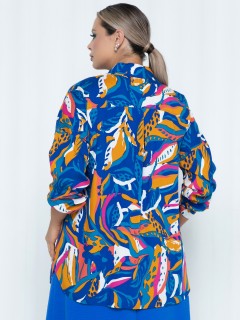 Рубашка синяя с принтом Agata(фото6)