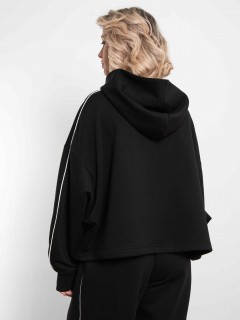 Худи чёрное из премиального футера без начёса Kosmos(фото10)