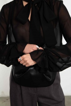 Блуза чёрная с бантом Kosmos(фото6)